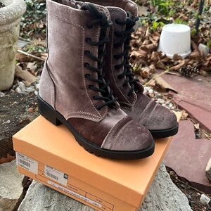 Public Desire Brown Lace Up Boots